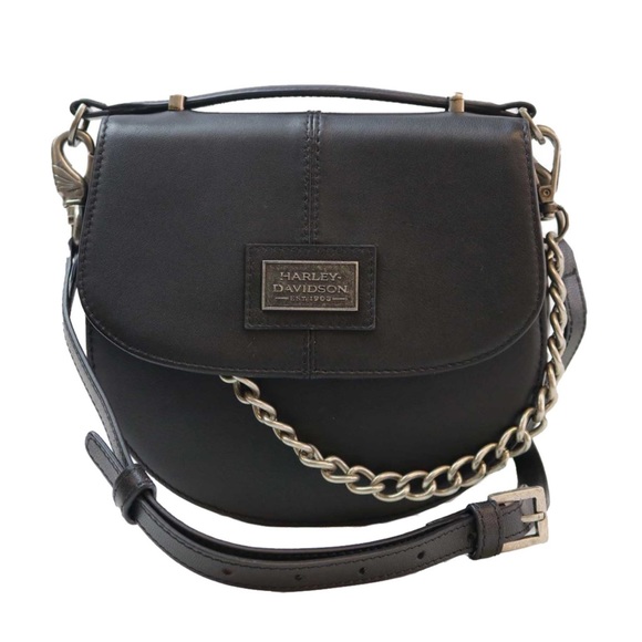Harley-Davidson Handbags - Harley-Davidson® Women's Legend Leather Chain Detail Crossbody Purse - Black